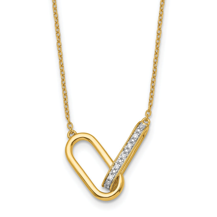 14K Polished Diamond Link Fashion Necklace-PM10043-007-YAA