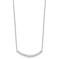 14k White Gold Diamond Curved Bar Necklace-PM1005-050-WA-18