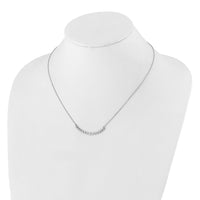 14k White Gold Diamond Curved Bar Necklace-PM1005-050-WA-18