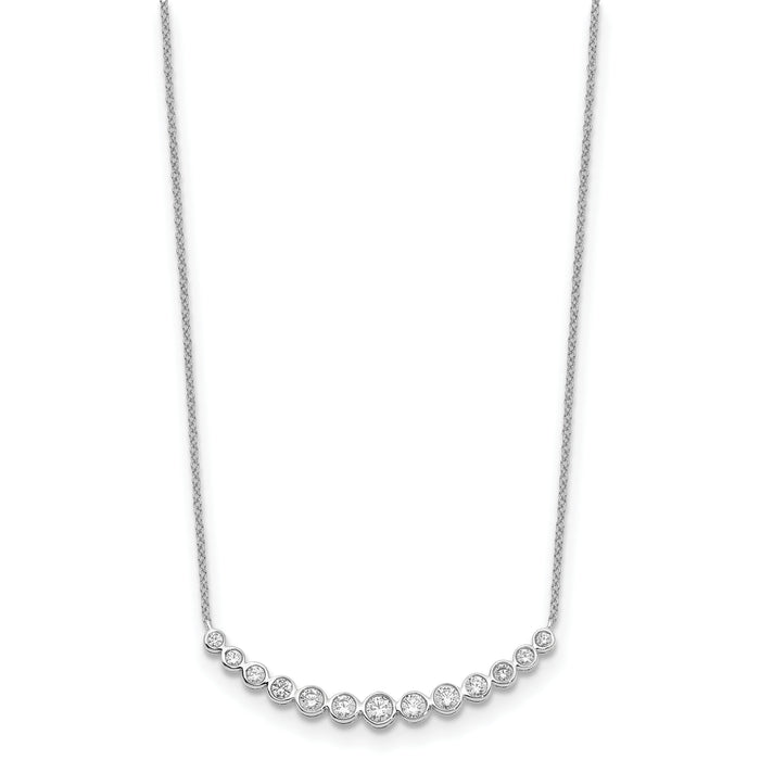 14k White Gold Diamond Curved Bar Necklace-PM1005-075-WA-18