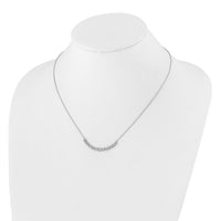14k White Gold Diamond Curved Bar Necklace-PM1005-075-WA-18