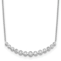 14k White Gold Diamond Curved Bar Necklace-PM1005-075-WA-18
