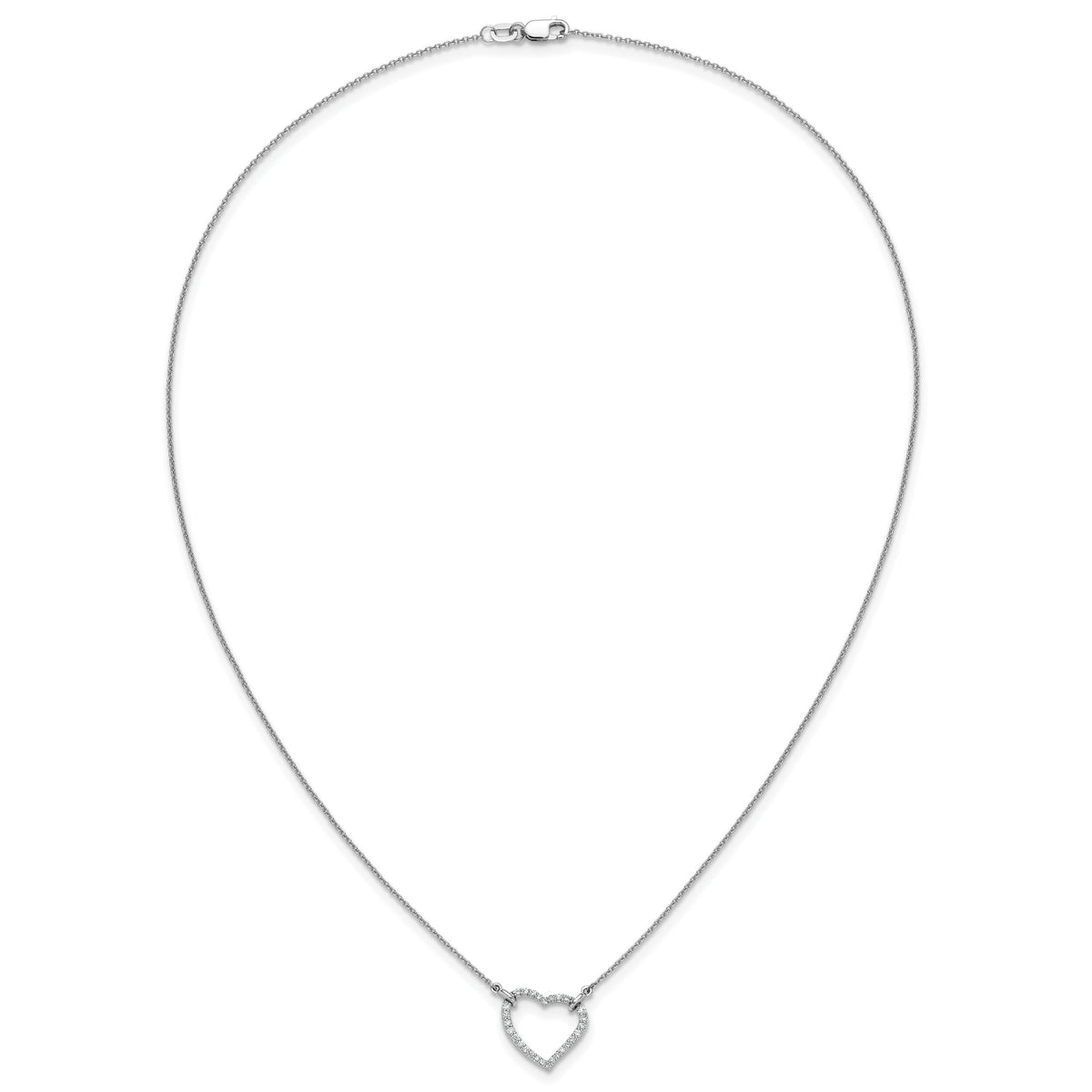 14k White Gold Diamond Heart Pendant Necklace-PM1006-020-WA-18