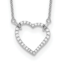 14k White Gold Diamond Heart Pendant Necklace-PM1006-020-WA-18