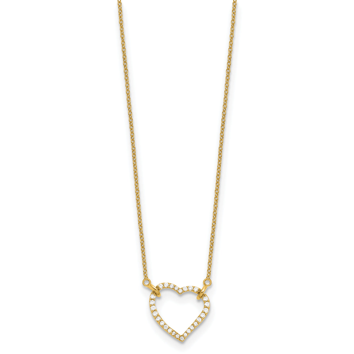 14k Diamond Heart Pendant Necklace-PM1006-020-YA-18