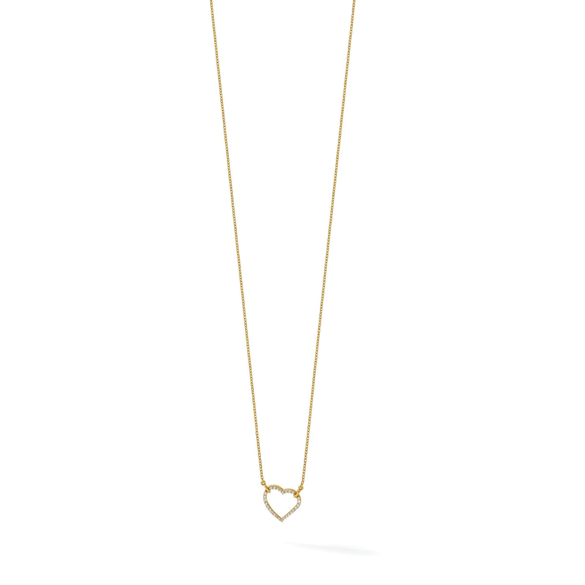 14k Diamond Heart Pendant Necklace-PM1006-020-YA-18