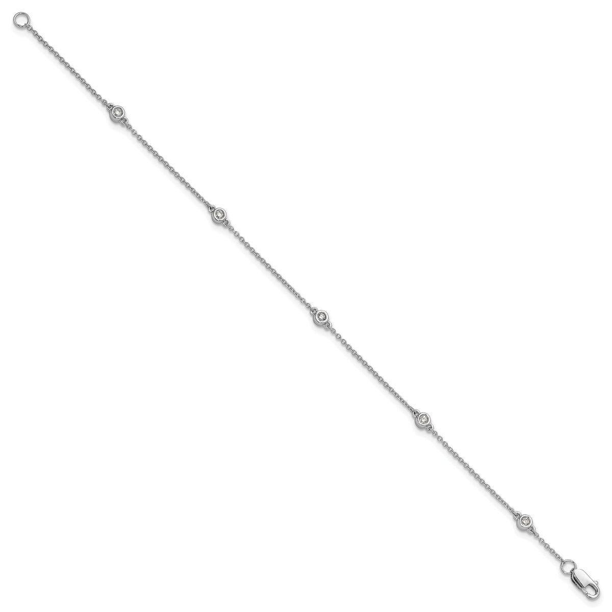 14k White Gold Diamond Station Cable Bracelet-PM1007-013-WA-7