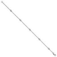 14k White Gold Diamond Station Cable Bracelet-PM1007-013-WA-7