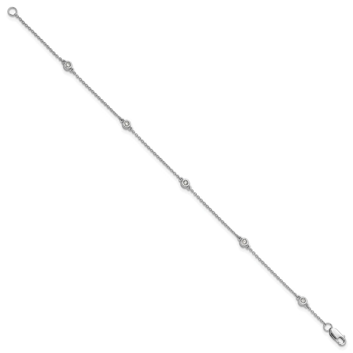 14k White Gold Diamond Station Cable Bracelet-PM1007-013-WA-7