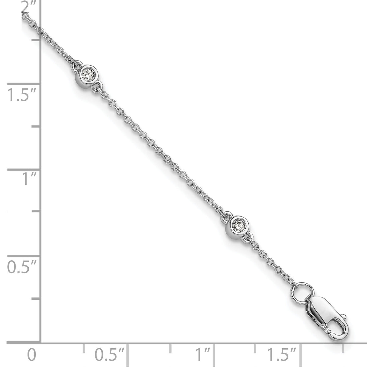 14k White Gold Diamond Station Cable Bracelet-PM1007-013-WA-7