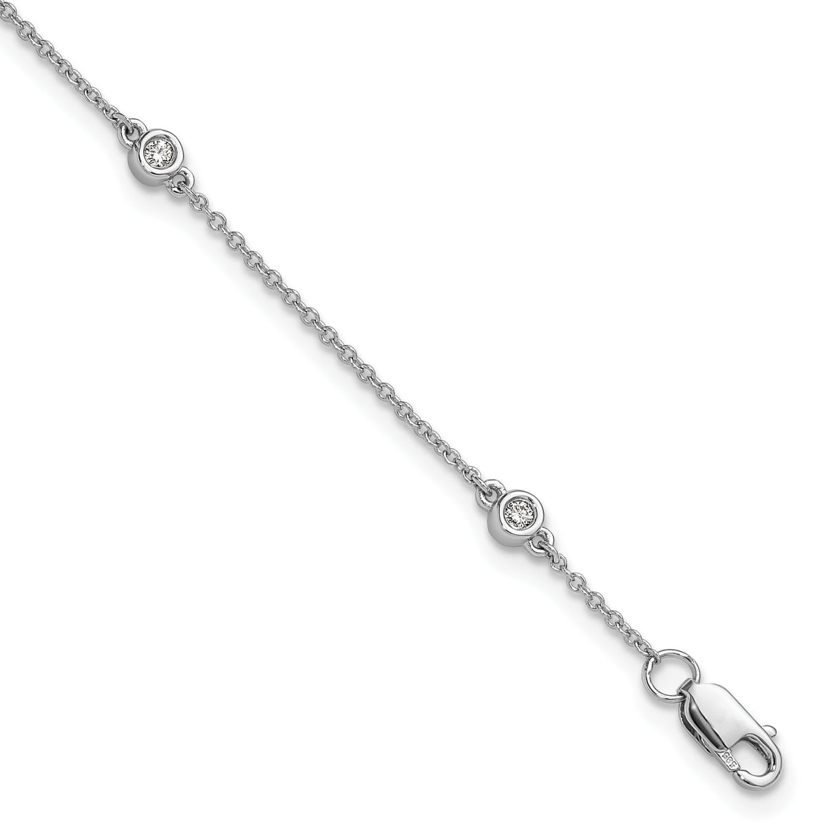 14k White Gold Diamond Station Cable Bracelet-PM1007-013-WA-7
