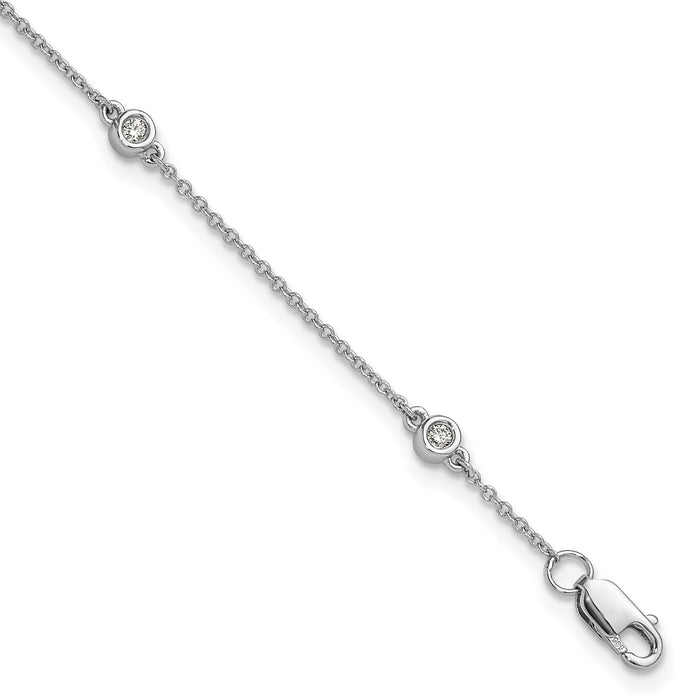 14k White Gold Diamond Station Cable Bracelet-PM1007-013-WA-7