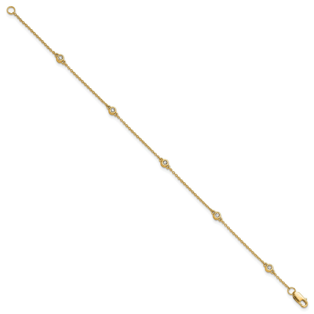 14k Diamond Station Cable Bracelet-PM1007-013-YA-7