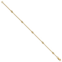 14k Diamond Station Cable Bracelet-PM1007-013-YA-7