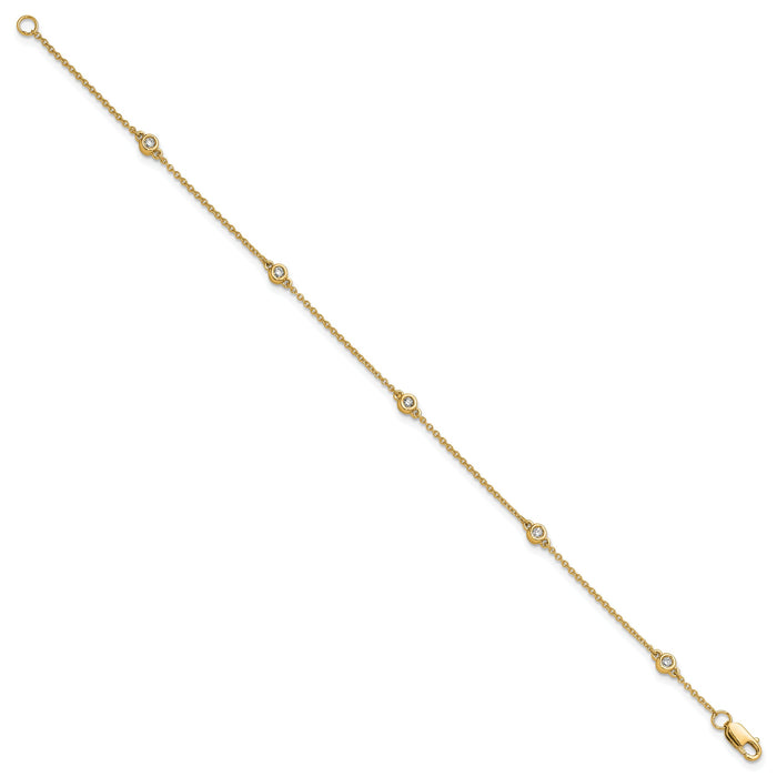 14k Diamond Station Cable Bracelet-PM1007-013-YA-7