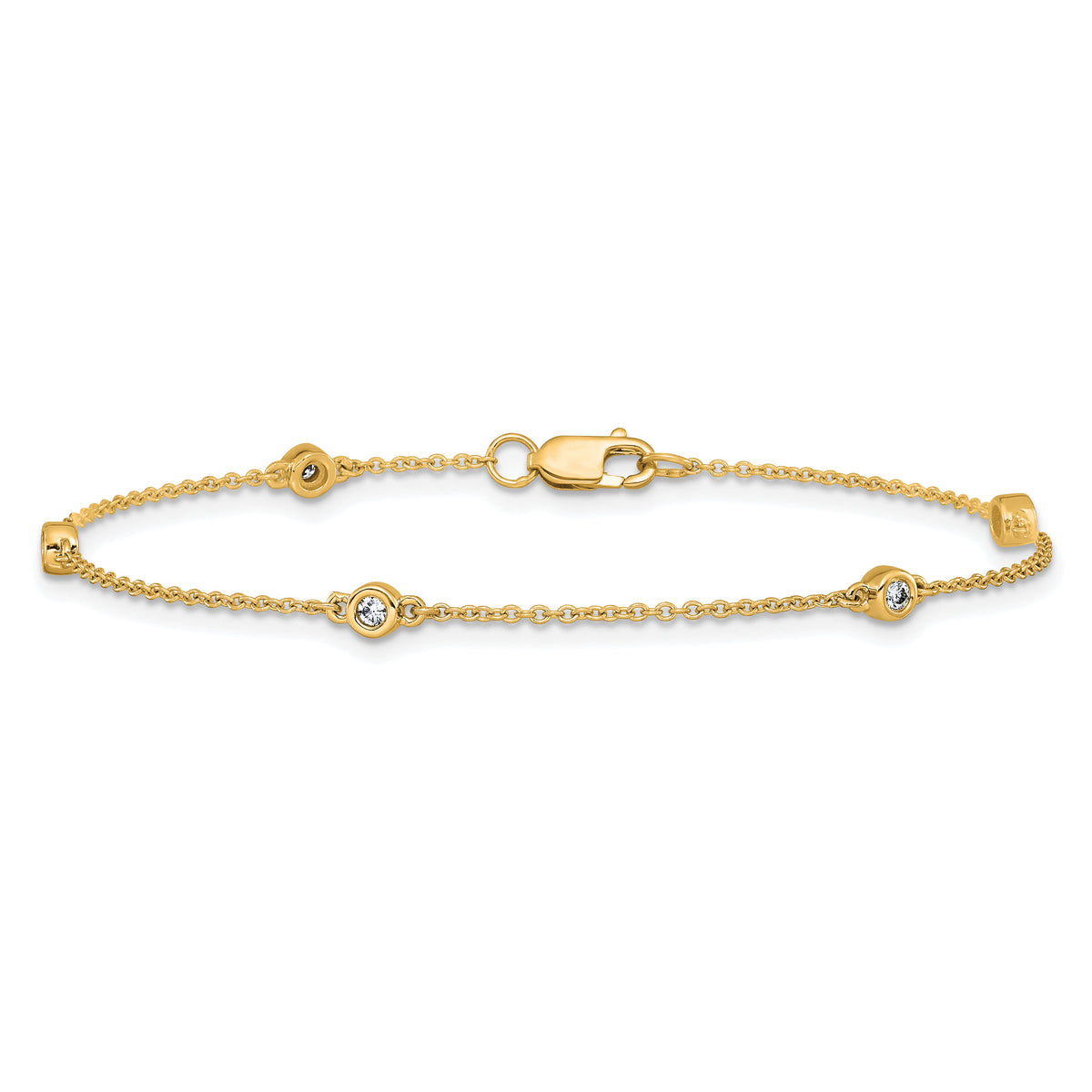14k Diamond Station Cable Bracelet-PM1007-013-YA-7