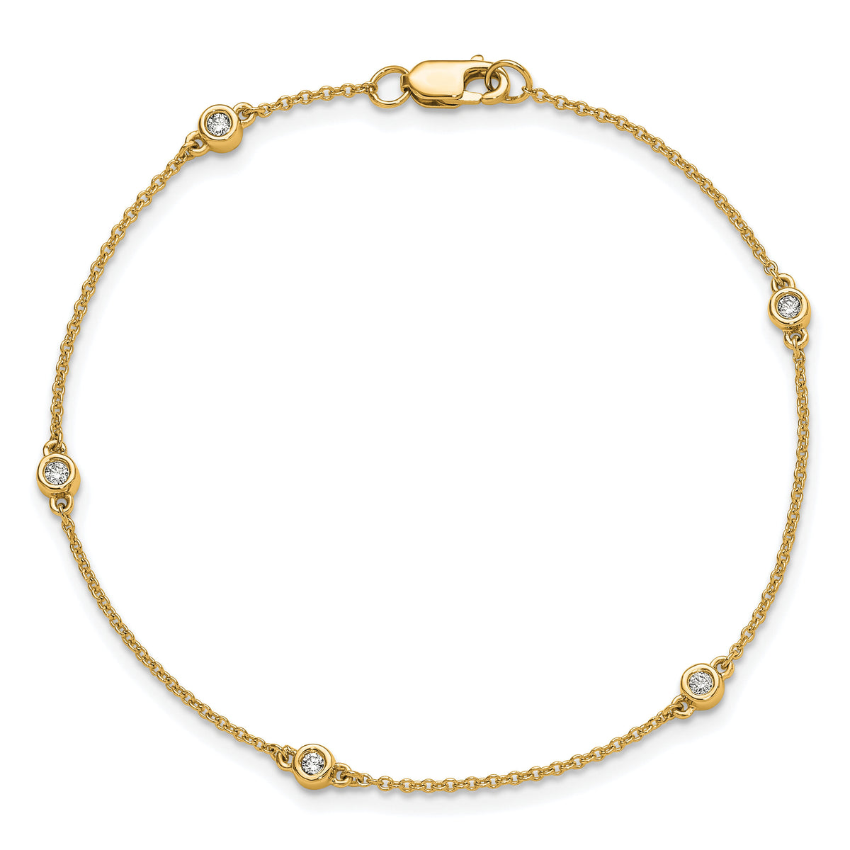 14k Diamond Station Cable Bracelet-PM1007-013-YA-7