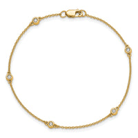 14k Diamond Station Cable Bracelet-PM1007-013-YA-7