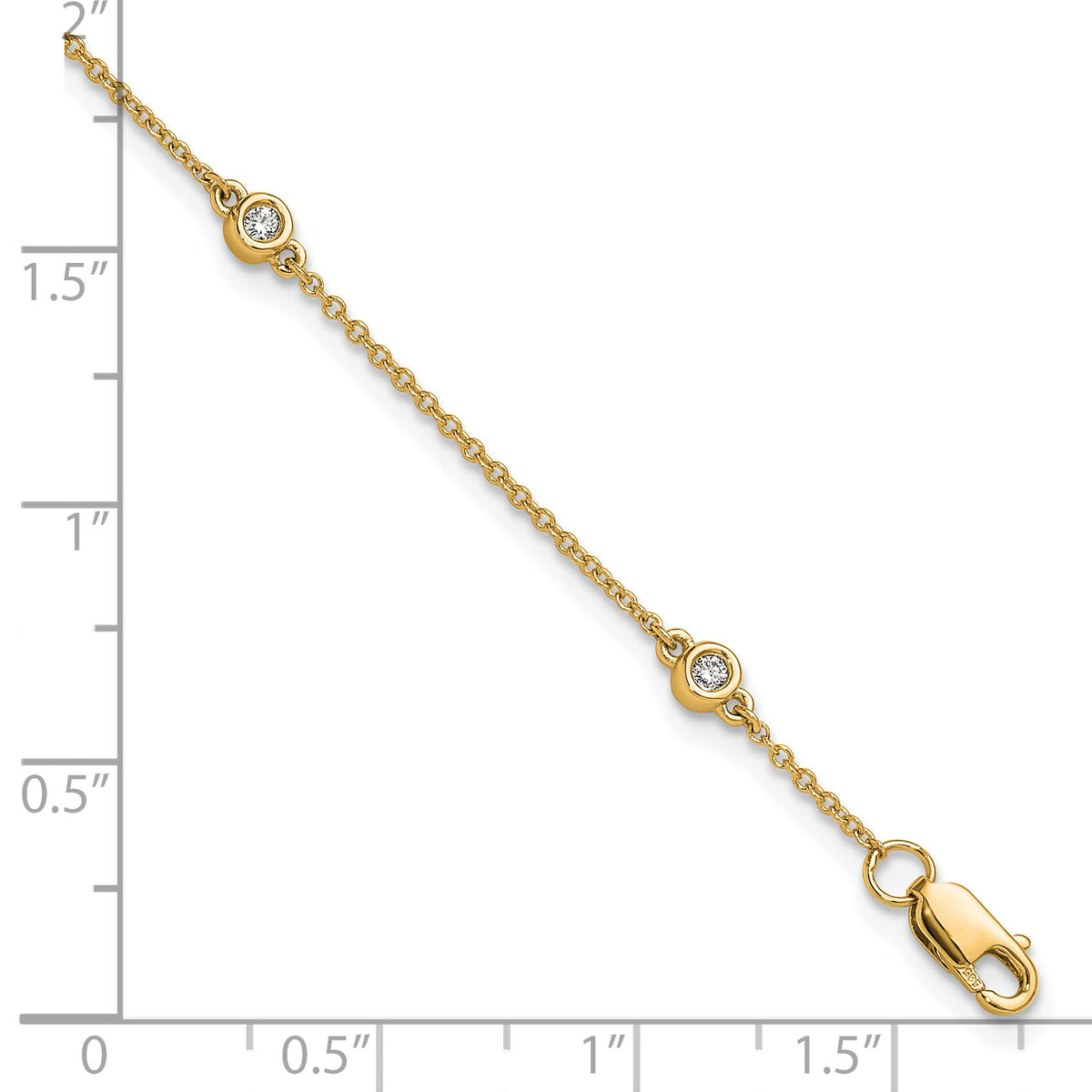 14k Diamond Station Cable Bracelet-PM1007-013-YA-7