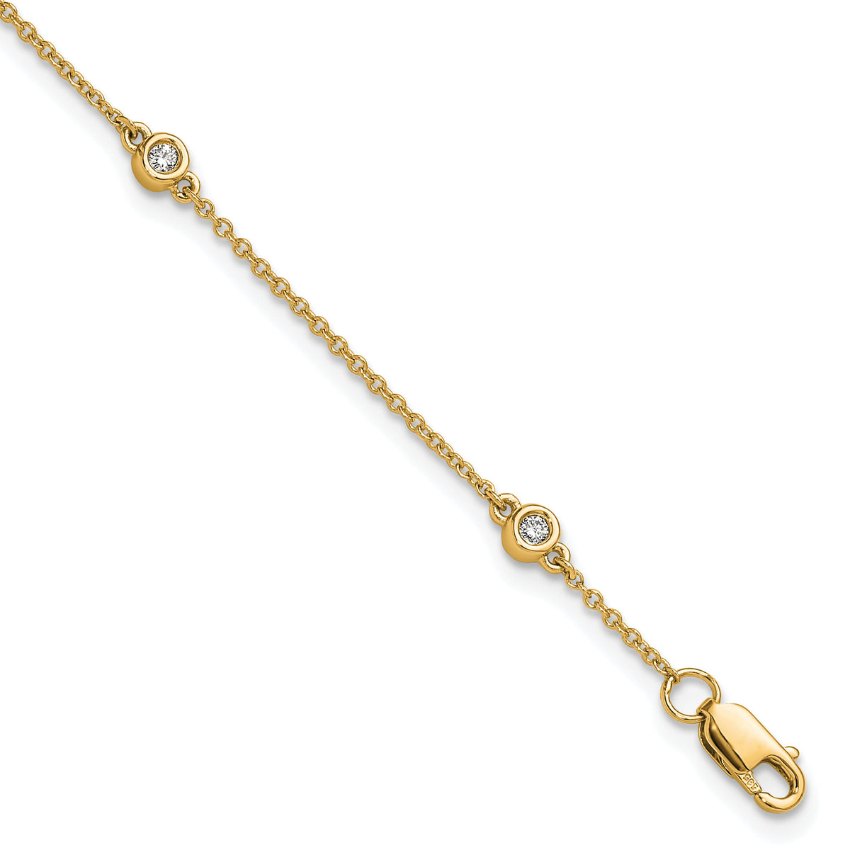 14k Diamond Station Cable Bracelet-PM1007-013-YA-7
