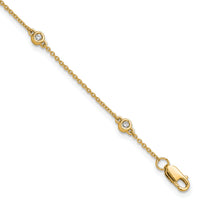 14k Diamond Station Cable Bracelet-PM1007-013-YA-7