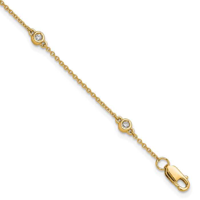 14k Diamond Station Cable Bracelet-PM1007-013-YA-7