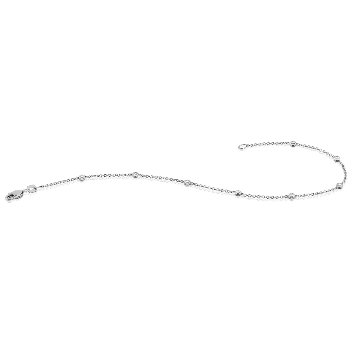 14k Diamond Station Cable Bracelet-PM1007-013-YA-7