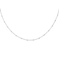 14k White Gold Diamond Station Cable Necklace-PM1007-036-WA-16