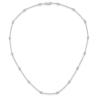 14k White Gold Diamond Station Cable Necklace-PM1007-042-WA-18