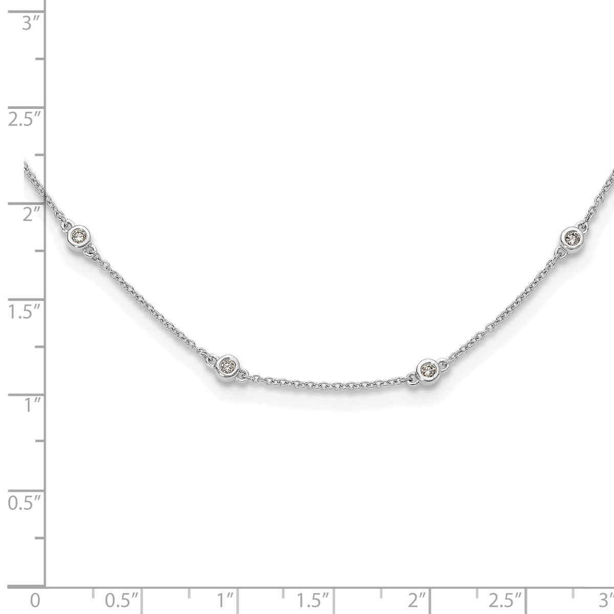 14k White Gold Diamond Station Cable Necklace-PM1007-036-WA-16