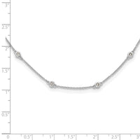 14k White Gold Diamond Station Cable Necklace-PM1007-036-WA-16