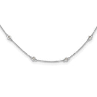 14k White Gold Diamond Station Cable Necklace-PM1007-036-WA-16
