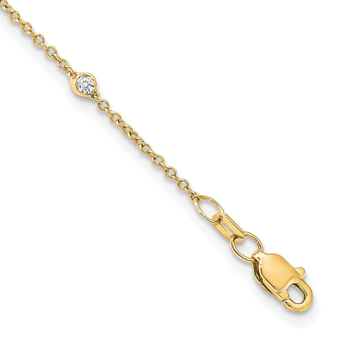 14k Diamond Station Cable Necklace-PM1007-042-YA-18