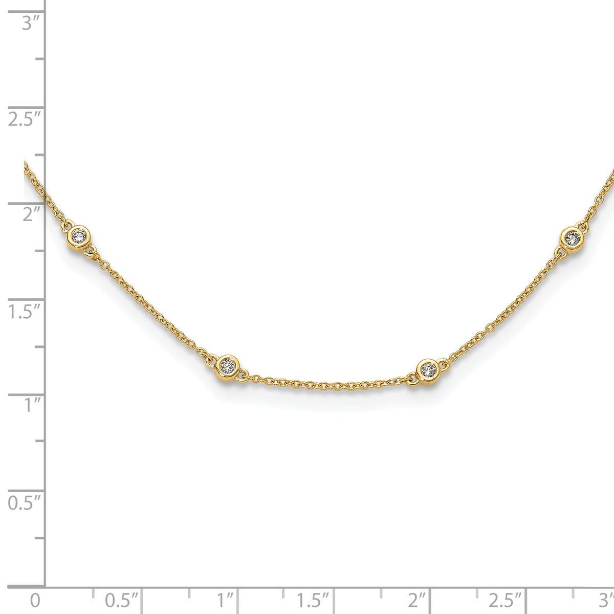 14k Diamond Station Cable Necklace-PM1007-042-YA-18
