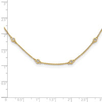 14k Diamond Station Cable Necklace-PM1007-042-YA-18