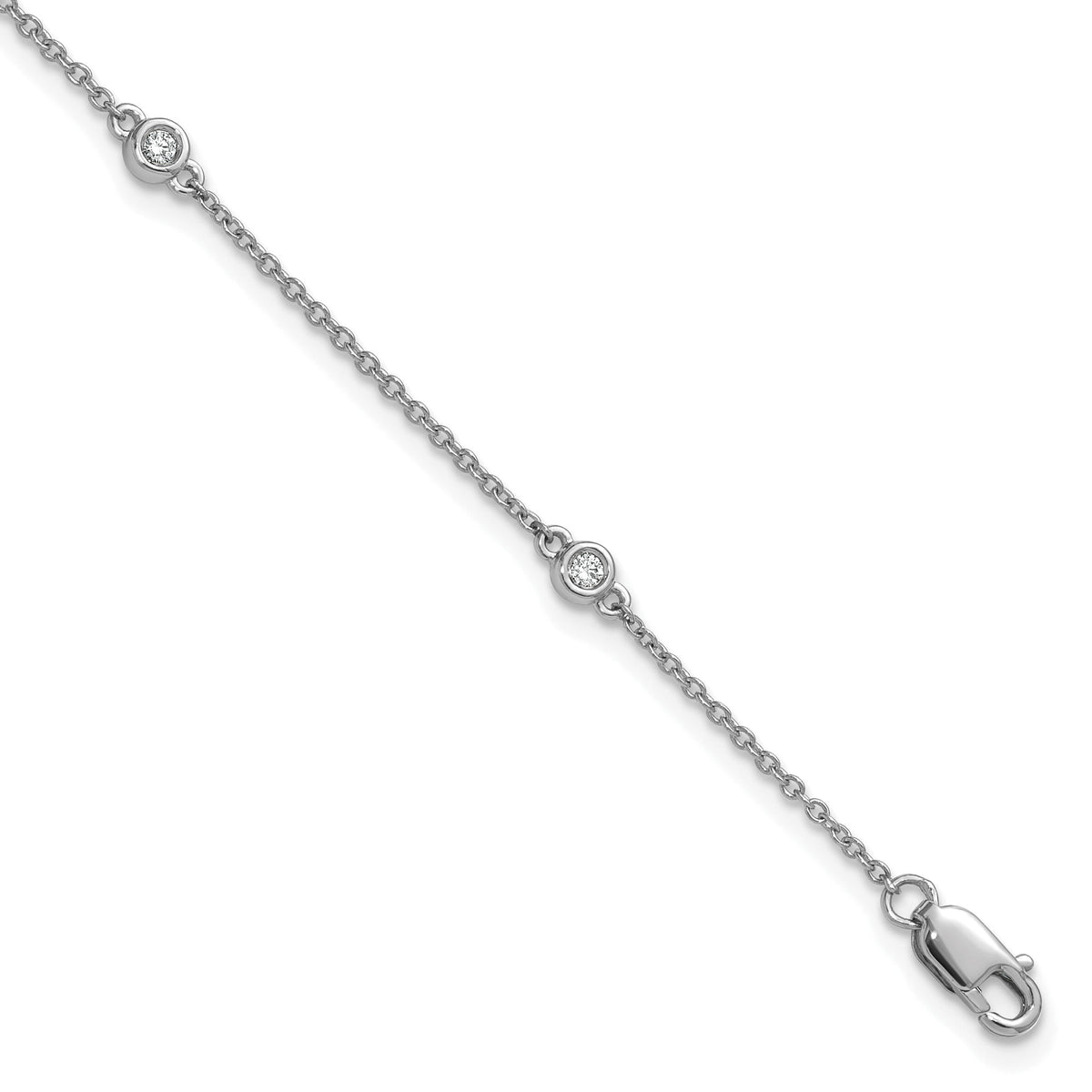 14k White Gold Diamond Station Cable Bracelet-PM1009-008-WA-7
