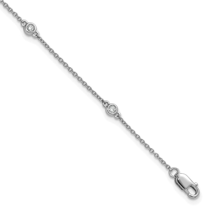 14k White Gold Diamond Station Cable Bracelet-PM1009-008-WA-7