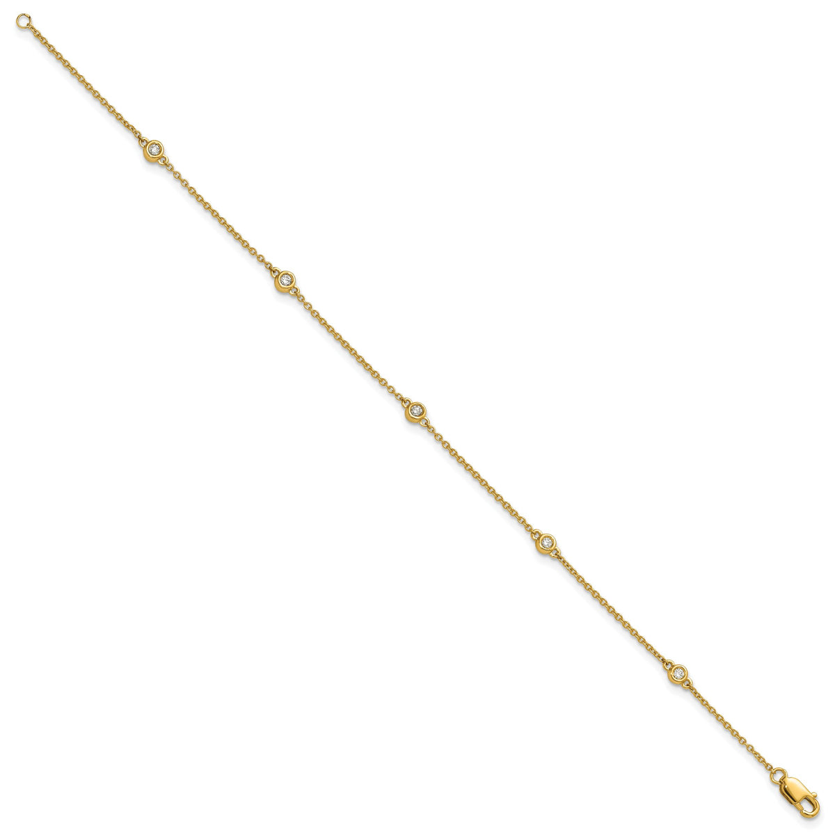 14k Diamond Station Cable Bracelet-PM1009-008-YA-7