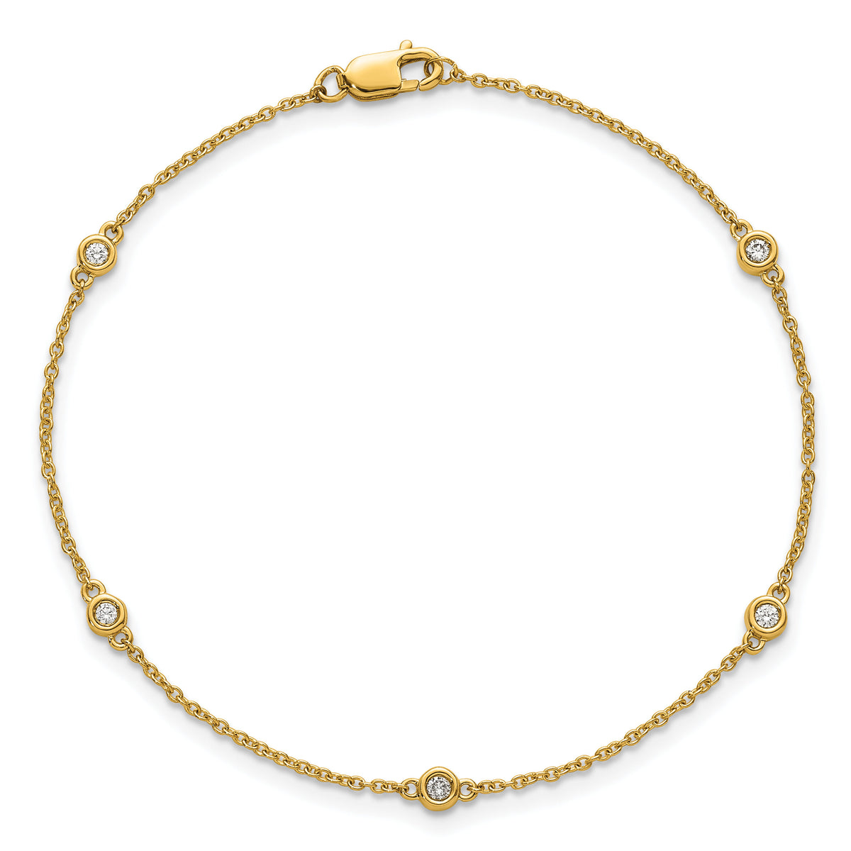 14k Diamond Station Cable Bracelet-PM1009-008-YA-7