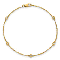 14k Diamond Station Cable Bracelet-PM1009-008-YA-7