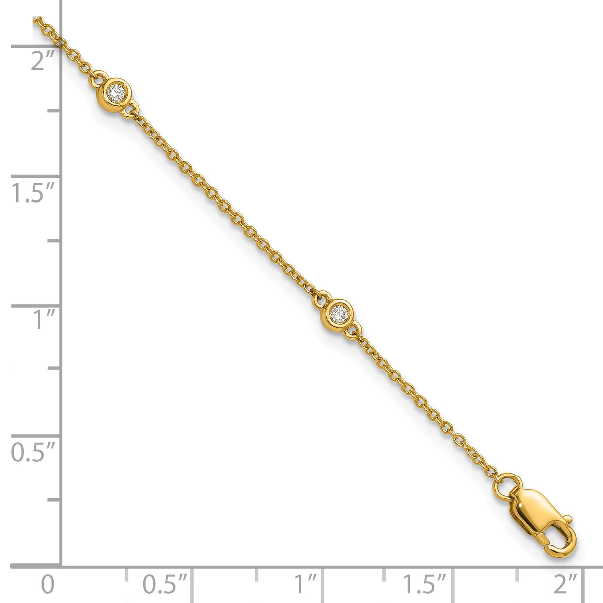 14k Diamond Station Cable Bracelet-PM1009-008-YA-7