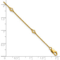 14k Diamond Station Cable Bracelet-PM1009-008-YA-7