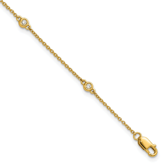 14k Diamond Station Cable Bracelet-PM1009-008-YA-7