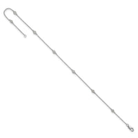 14k White Gold Diamond Station Cable Anklet-PM1009-012-WA-9