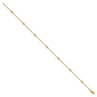 14k Diamond Station Cable Anklet-PM1009-012-YA-9