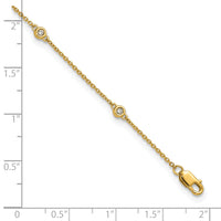 14k Diamond Station Cable Anklet-PM1009-012-YA-9