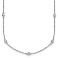 14k White Gold Diamond Station Cable Necklace-PM1009-029-WA-20