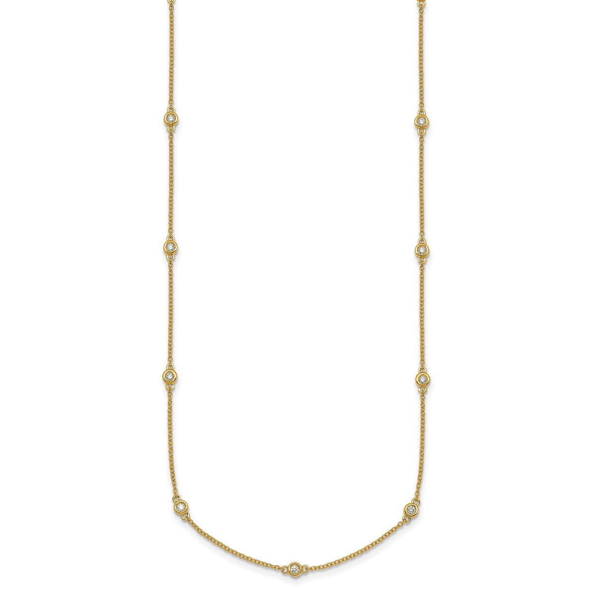 14k Diamond Station Cable Necklace-PM1009-029-YA-20