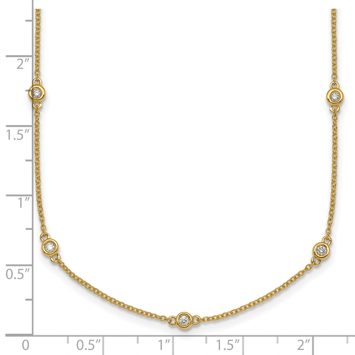 14k Diamond Station Cable Necklace-PM1009-029-YA-20