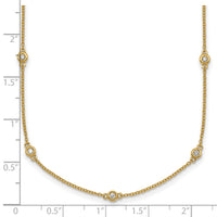 14k Diamond Station Cable Necklace-PM1009-029-YA-20